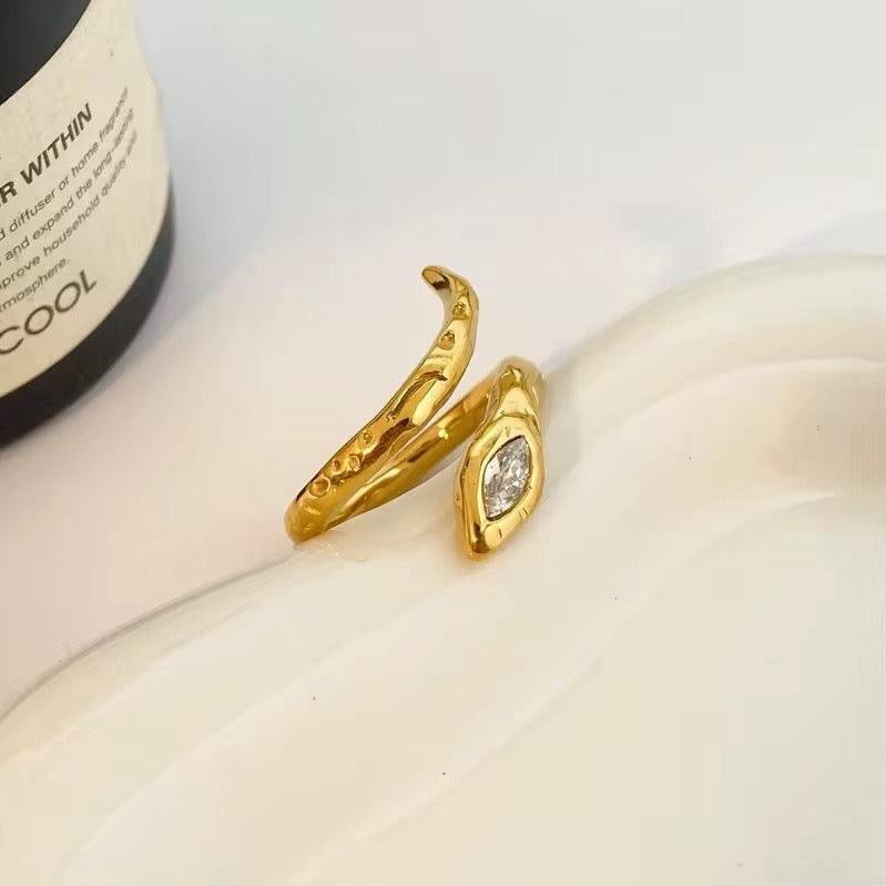Anaconda Adjustable Ring | 18kt Gold Platedd