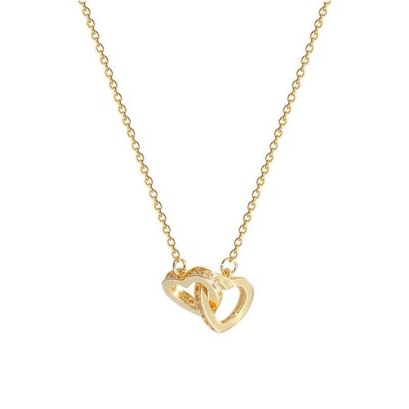Duo Heart Necklace | 18kt Gold Plated Necklace